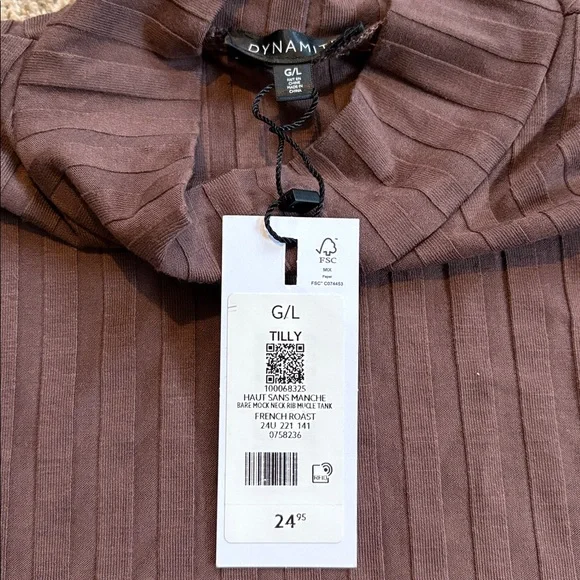 NWT Dynamite Mock Neck Tank - Picture 2 of 3